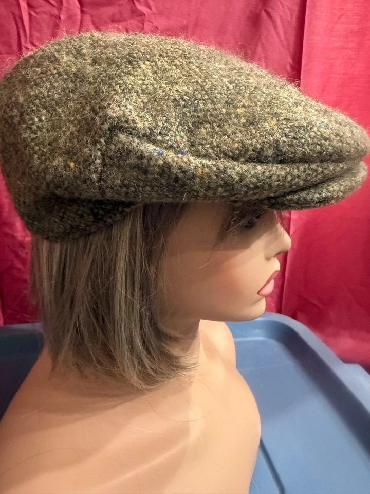 Hanna Hats Gorra de Newsboy Famosa Donegal 100% Lana Marrón Tweed Sombrero Hecho Irlanda XL Foto 2 de 4