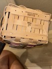 LONGABERGER 1996 EASTER BASKET Hand Woven WITH LINER, PLASTIC INSERT & TIE-ON — photo 9