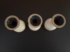 Studio Art Pottery 3 Goblets Glazed Stoneware Handmade Cups Brown Blue White RF — photo 5
