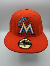 Miami Marlins New Era 59FIFTY Official On-Field Fitted Cap Hat 7-1/8 Orange