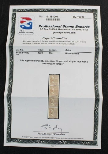 CKStamps: US Stamps Collection Scott#849 Mint NH OG PSE Cert