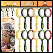 12 Pcs 10X Handheld Magnifying Glass Set - Shatterproof Lens for Kids  Seniors