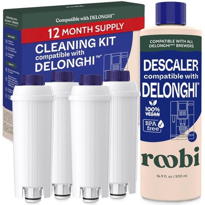 DeLonghi Compatible Cleaning Descaling Kit. Includes 1 Bottle of Descaling So...