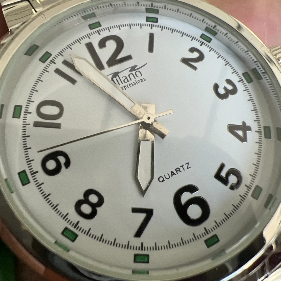 Reloj para hombre Milano Expressions cuarto plateado🔥horas esfera blanca-N-(ligero 🙏) Foto 3 de 4