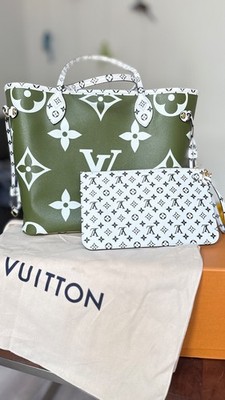 louis vuitton Neverfull MM Monogram Giant Khaki Grün