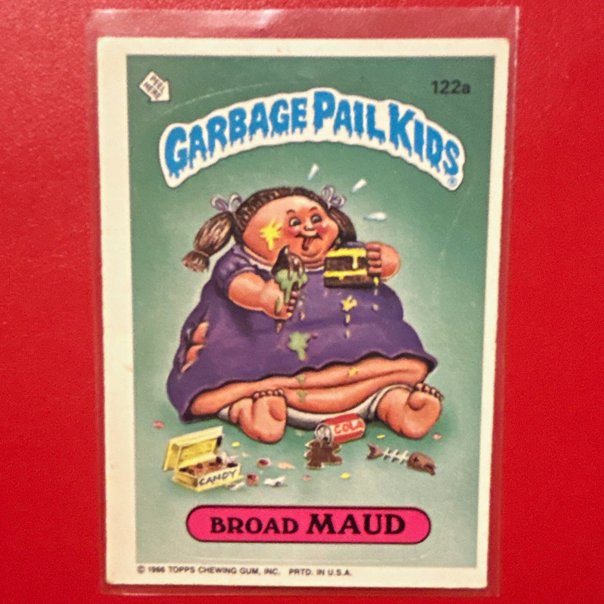 Topps 1986 Garbage Pail Kids #122a Broad Maud Sticker Trading Card