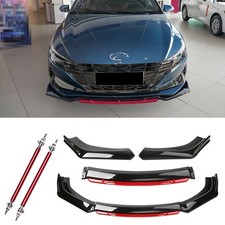 For Hyundai Elantra Front Bumper Lip Layer Splitter Body Spoiler Black Red For Hyundai Elantra Front Bumper Lip Layer Splitter Body Spoiler Black Red
