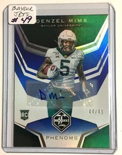 Denzel Mims 2020 Panini Chronicles Draft Picks Phenoms BLUE SP AUTO RC #44/49 