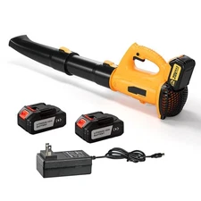 Leaf Blower 21V Electric Cordless Leaf Blower with 2 Batteries and Charger,6 ...