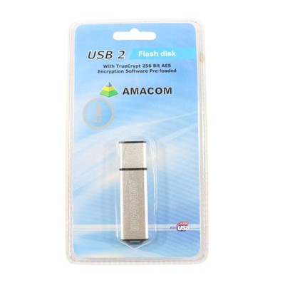 Dell Amacom 2GB USB 2.0 Flash Drive 256-Bit Encrypted Pen Drive J458M