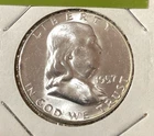 1957 Franklin Silver Half Dollar 90% Silver Uncirculated