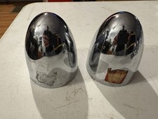 Pair Of 2 Vintage Nos Bolt On Chrome Bullet Center Caps 3 Tall X 3 Diameter.