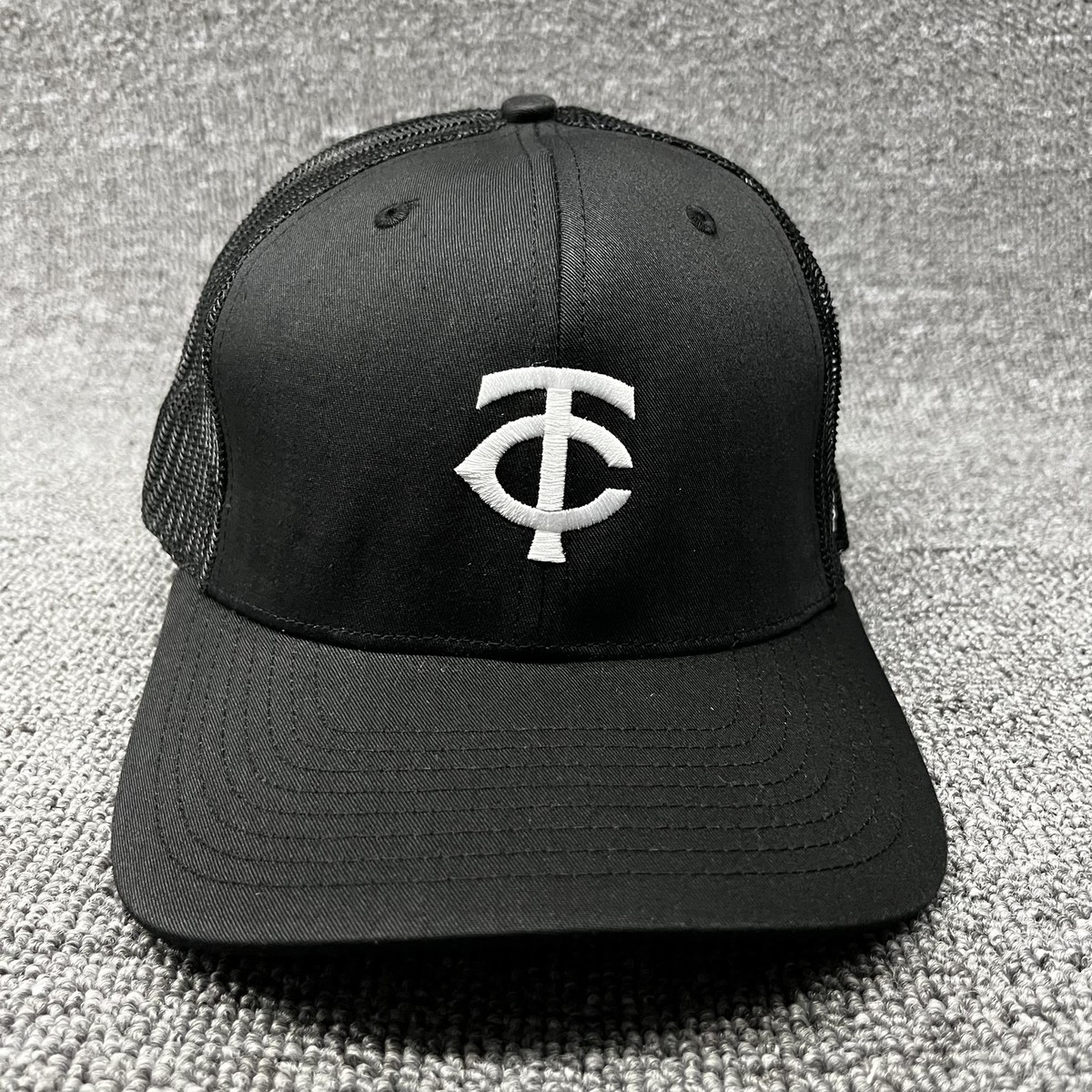 '47 Brand Minnesota Twins TC Logo Black Trucker Snapback Hat Cap MLB