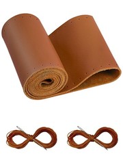Leather Steering Wheel Cover Universal Fit 1320 Inch, DIY StitchOn Wrap