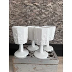 Westmoreland Milk Glass Harvest Grape Paneled Goblets Set of 4 Vintage White