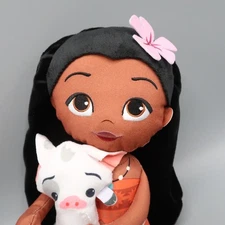 Disney Princess MOANA Holding PUA Pig 14" Plush Doll Just Play Lil Friends Toy