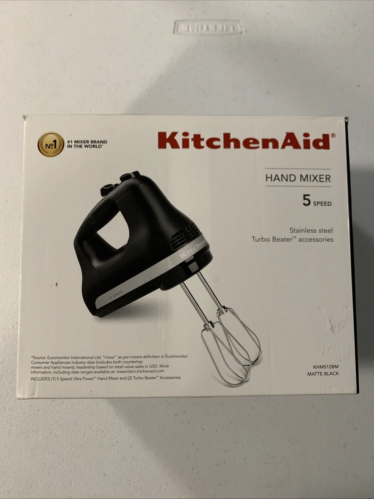KitchenAid Power Hand Mixer 5 Speed Matte Black KHM512BM Turbo Beater
Opens in a new window or tab