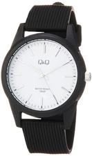 Citizen Q&Q Vs40-003 Men'S Analog Waterproof Wristwatch With Urethane Strap, Bl_