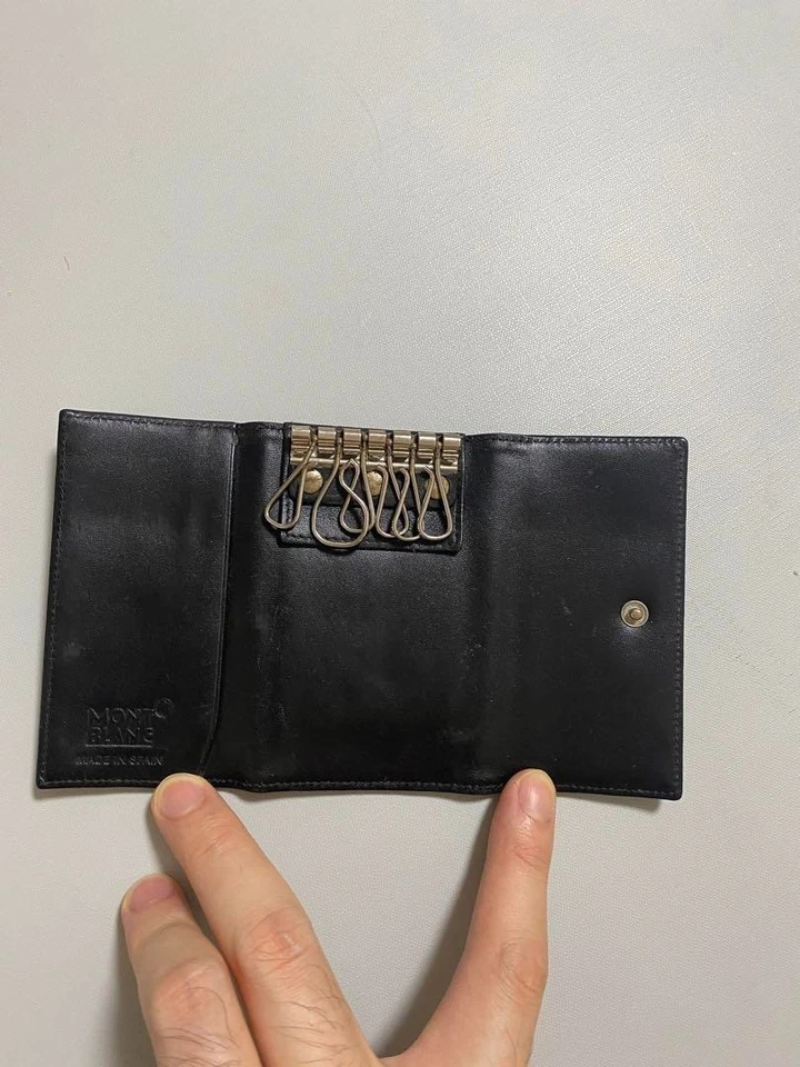 Estuche para llaves Montblanc Meisterstuck de cuero negro soporte para 6 llaves usado Foto 4 de 4