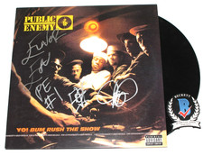 PUBLIC ENEMY SIGNED YO! BUM RUSH THE SHOW ALBUM VINYL RECORD BECKETT COA CHUCK D