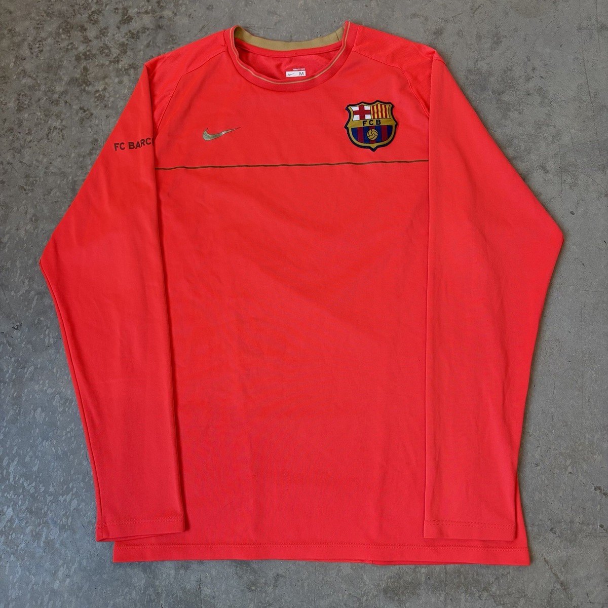 2008-2009 Nike FC Barcelona Long Sleeve Training Top Shirt Orange