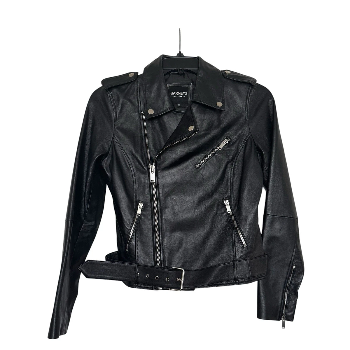 Barneys Originals Women's Plus Size Leather Motorcycle