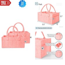 Portable Pink Baby Diaper Caddy Organizer Set - Perfect for Travel, 2-Pack