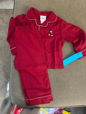 XXS Boys 2 piece Red Flannel Disney Store Pajama Pants Set