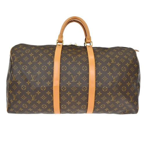 Louis Vuitton Keepall Bag Monogram Canvas Brown Travel Bag