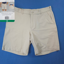 Greg Norman Men's Flex Stretch Golf Performance Shorts 8.5" Beige Size 38 NWT