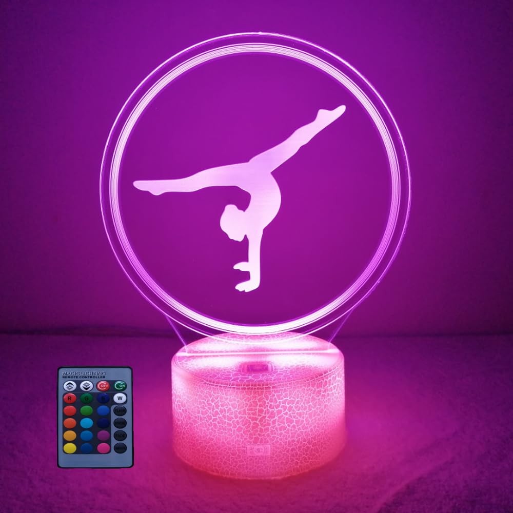 Lampe 3D gymnastique LED veilleuse déco chambre enfant couleur changeante