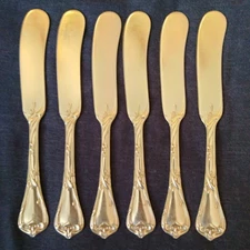 6 silverplated butter spreaders knives MODERN ART 1904 Reed & Barton ART NOUVEAU