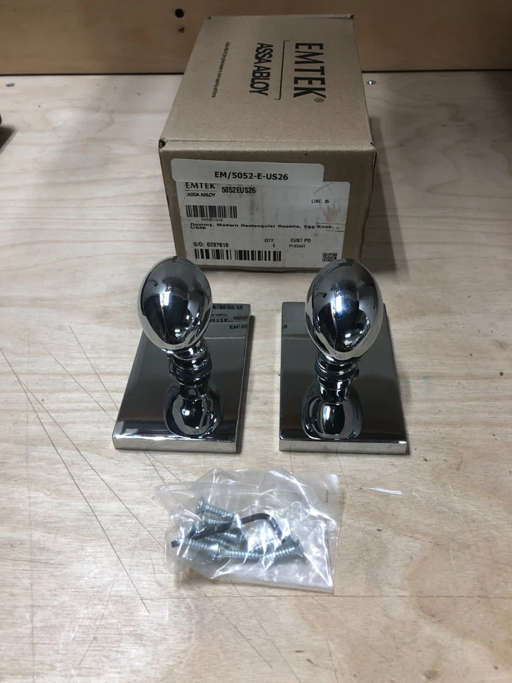 Emtek 5052EUS26 dummy rectangular rosette egg knob - Image 2 of 2