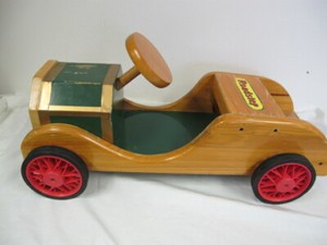 wooden ride on car