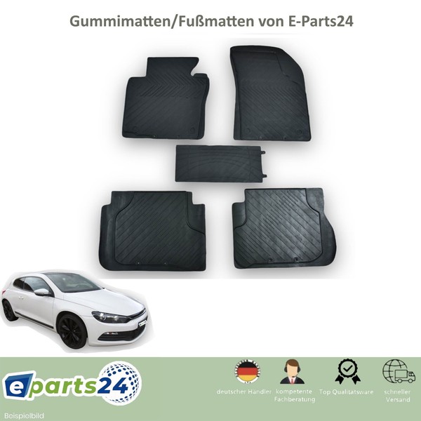 Automatten FußMatten Gummimatten FüR VW Scirocco 2008-2017 Schwarz 5 Teilig Set-image