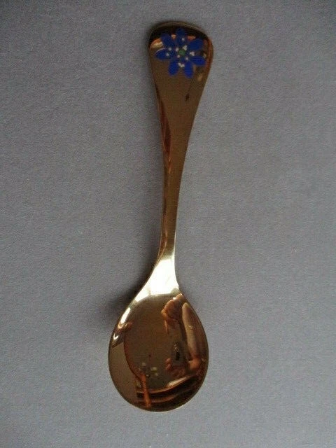 Georg Jensen 1986 Sterling Silver Vermeil Spoon with Anemone