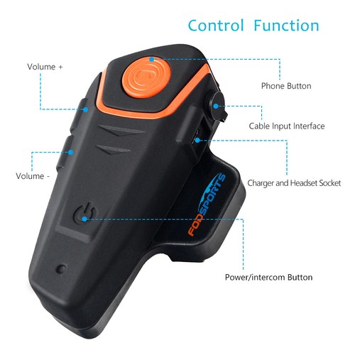 2X 1000m BT-S2 Pro Bluetooth Motorrad Headset Helm Gegensprechanlage Intercom FM - Bild 12 von 13