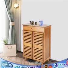 4-Tier Bamboo Shoe Rack Shoe Shelf Book Case Shoecase Bookcase Storage Cabinet