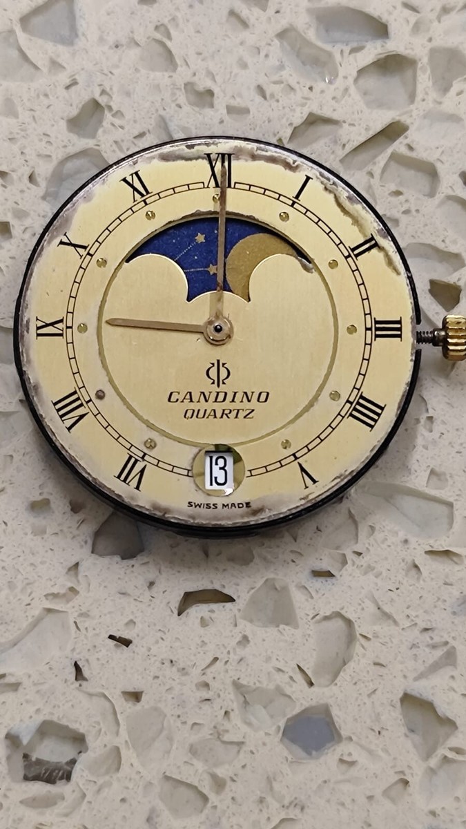 CANDINO Moon Phase Quartz Movement Eta 555 419 Not work for parts
