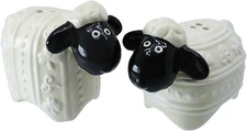 Irish Salt & Pepper Set Woolly Ware Shakers White and Black