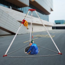 Confined Space Tripod w/ 1800LBS Lifting Winch Safety Rescue Tripod Self-Locking