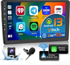 9" Carplay Android 13.0 Car Stereo 2Din Radio GPS Navi WIFI Bluetooth MP5 2+32GB