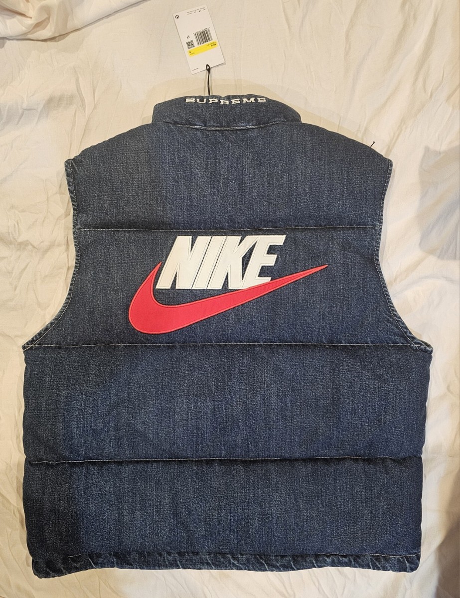 Supreme Nike Denim Puffer Vest Indigo Small | eBay