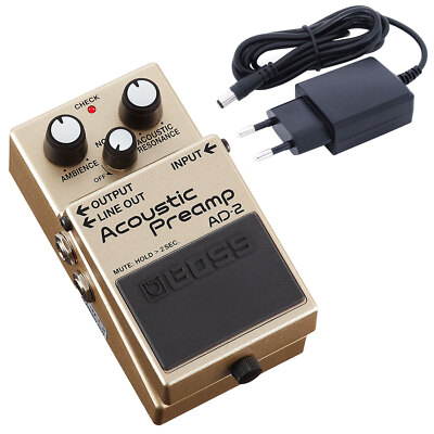 Boss AD-2 Acoustic Preamp Pedal für Akustik-Gitarre + keepdrum Netzteil