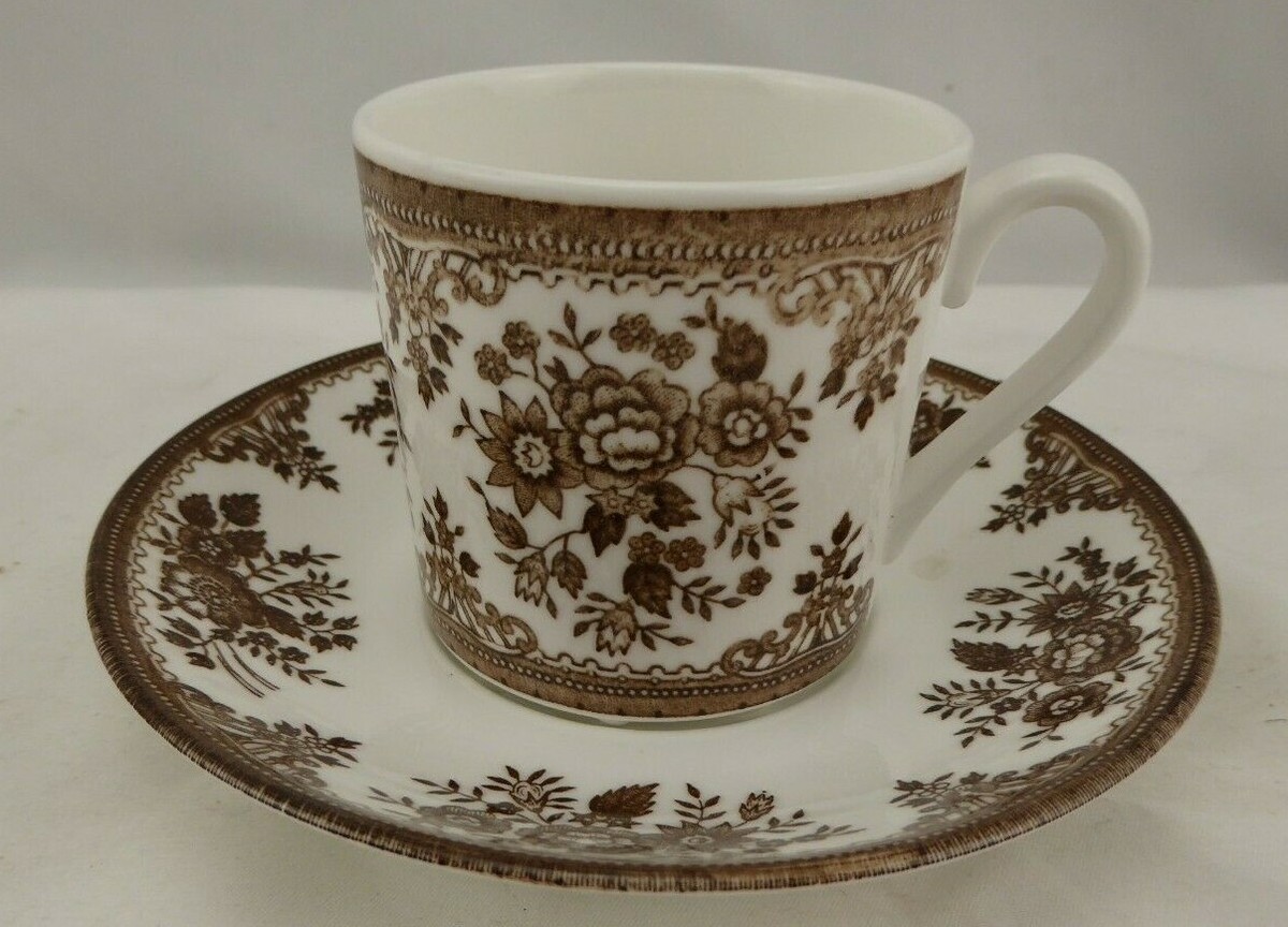 Old Gustavsberg Fasan Sweden Cup Saucer Brown Transferware | eBay