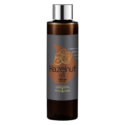 All Naturals Hazelnut Oil 100ml - Cold Pressed Carrier Oil for Hair Care, Nails 