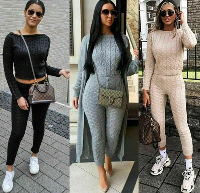 Womens Ladies Chunky Cable Knitted Co 