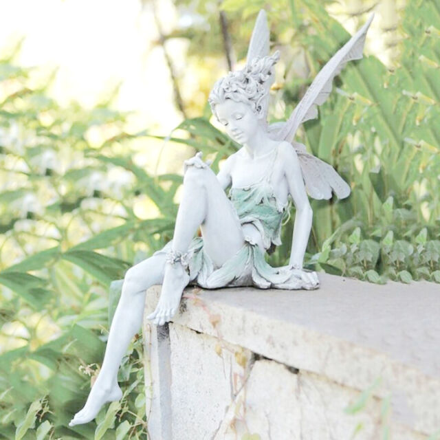 Jardin Figurine Statue En Plein Air Cour Fées avec Aile Porche Sculpture