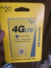 Lot of 100 Sim Cards - H2O 4G LTE Smart 3-IN-1 SIM Card - Starter Kit -  NEW!
