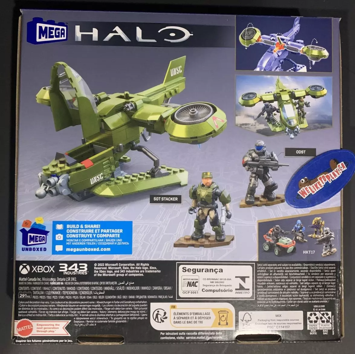 MEGA Construx Bloks HALO Universe UNSC Hornet Recon HKT18 291 PCS